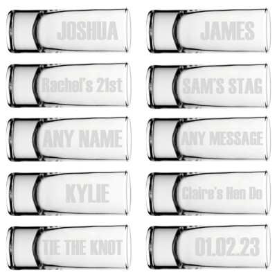 Personalisiert Shot-Gläser Packung 60ml Geburtstag Hirsch Henne Do Hochzeit 18th