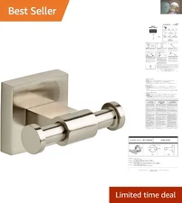 Elegant Satin Nickel Double Towel Hook – Stylish Wall-Mounted Bathroom Accessory