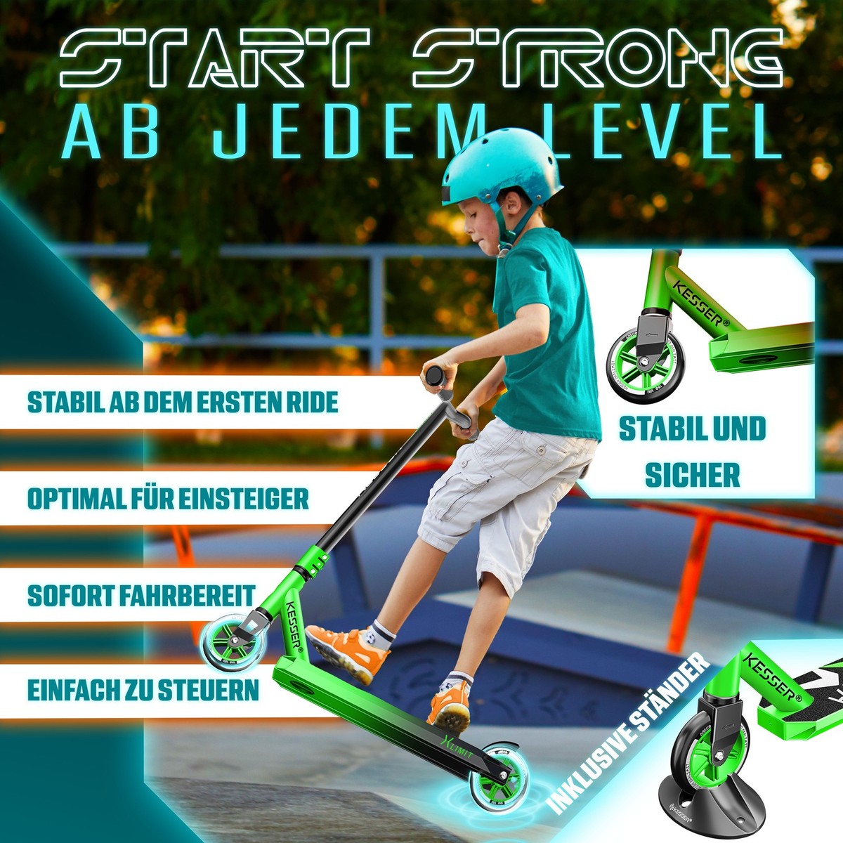 KESSER® Scooter X-Limit Stuntscooter für Kinder & Erwachsene