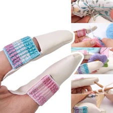 Finger Protectors Leather Finger Cots PU Leather Thimble Guards Tools Needle