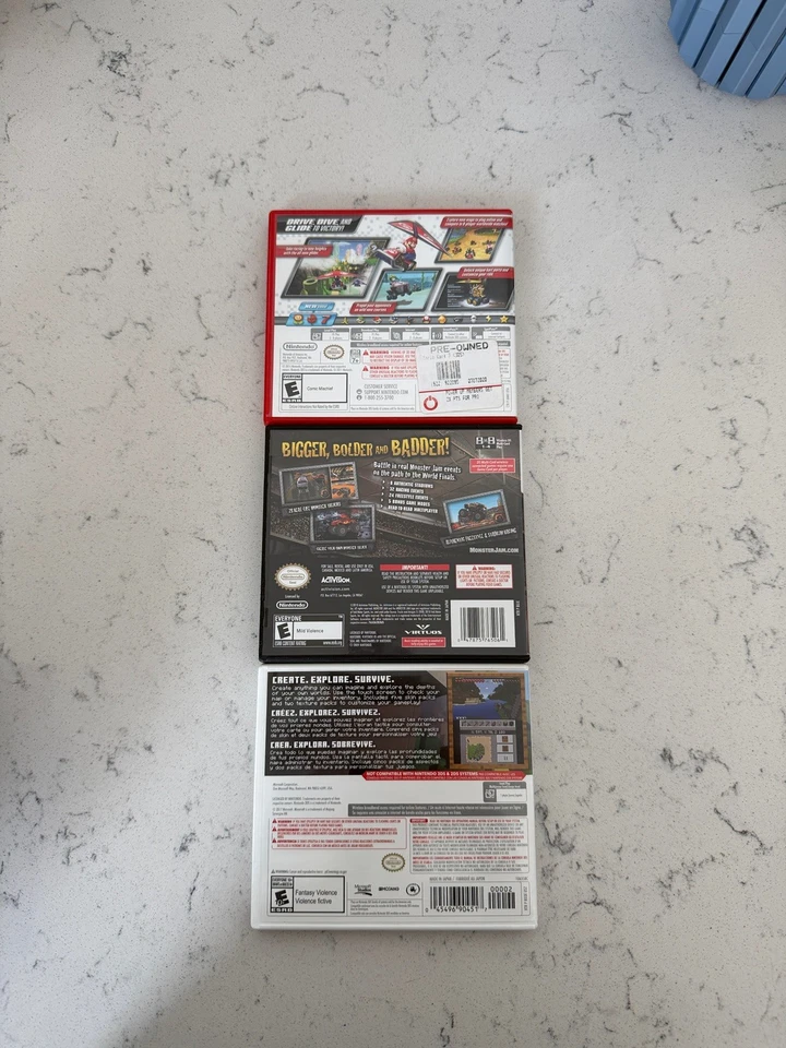 Fundas vacías para Nintendo DS Minecraft, Mariokart 7 y Monster Jam  Foto 2 de 3