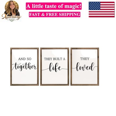 Set Of 3 15.7x11.8 Inch And So Together They Built A Life They Loved Sign Wit...