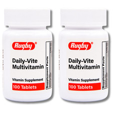 Rugby Daily-Vite Multivitamin - 100 Tablets  Gluten Free 08-2027 - 2 Pack