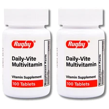 Rugby Daily-Vite Multivitamin - 100 Tablets | Gluten Free (02-2027) - 2 Pack