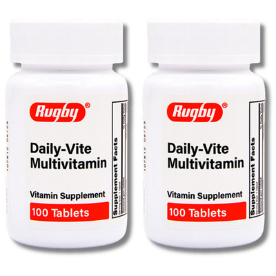 Rugby Daily-Vite Multivitamin - 100 Tablets | Gluten Free (08-2027) - 2 Pack