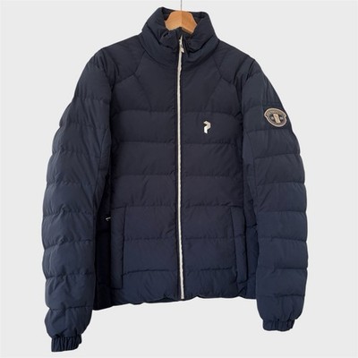 Peak Performance Navy Blue Puffer Jacket Coat Su Meg Goose Down Feather Zip 46