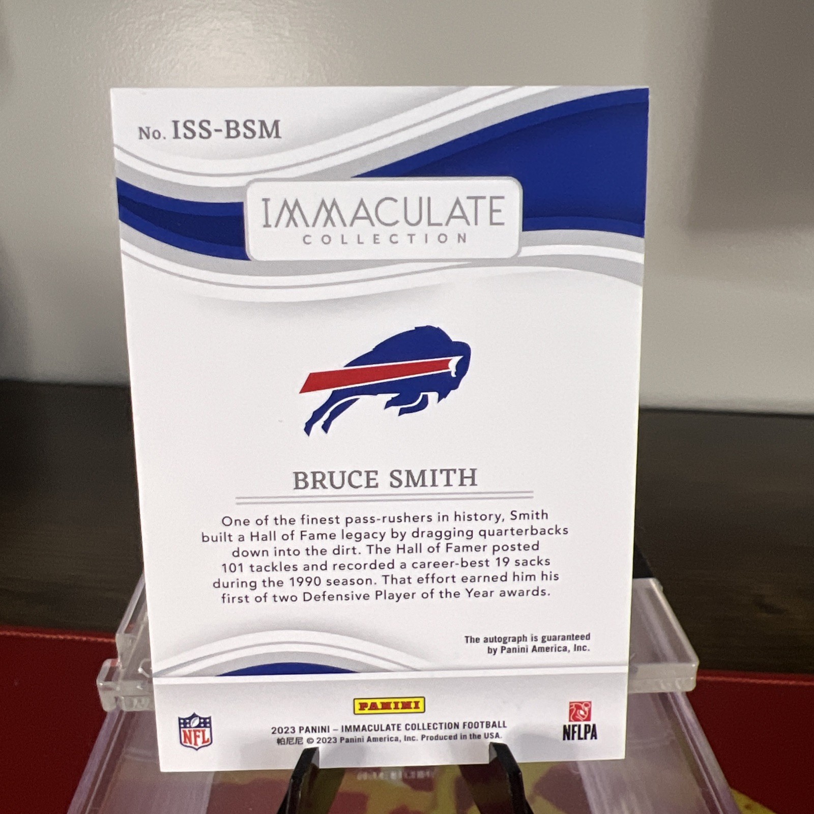 2023 Panini Immaculate Collection 19 Seasons Bruce Smith On Card Auto /25 HOF view 2