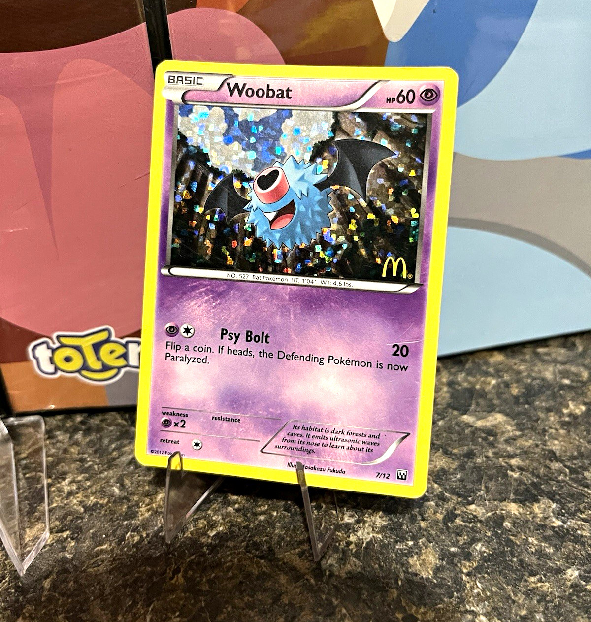 Woobat 7/12 McDonald's 2012 Promo Holo Eng Basic Pokemon TCG 60HP