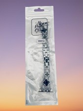 My Pretty Strap Black  Silver Metal Rhinestone Apple Watch Band 38/40/41