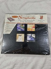 NEW 2 pk Memory Stor Black Deluxe Bonded Leather Scrapbooks 12"x12"