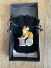 Vintage Richard Cooper Studio Ceramic Mouse With Cotton Reels - In Original Box