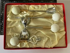 Rare Vintage Golf Bar Cocktail Set Modernist Retro Space Age Man Cave Pub Prop