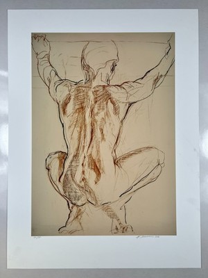   Erich Smodics Akt Mann Radierung 20/30 signiert 2016 Rückenakt Modern Art