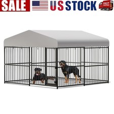 10x10x6FT Outdoor Large Dog Kennel with Waterproof Cover Heavy Duty Dog Cage