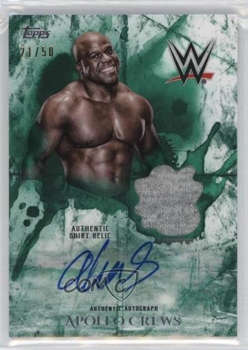2018 Topps WWE Undisputed Relic Green /50 Apollo Crews #UAR-AP Auto