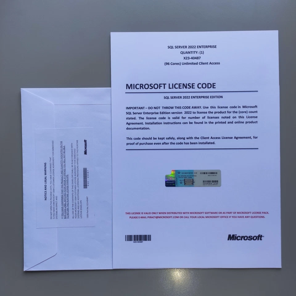 SQL Server 2022 Enterprise 96 Core License & DVD Unlimited CALs with CoA - Image 2 of 4