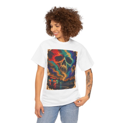 Skull Psychedelic Folk Horror Compton Black Culture Men Women Heavy Cotton Shirt - $30.70