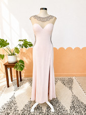 Jovani sz 8 - Blush Pink Beaded Illusion Gown w/ cutouts. Prom, Pageants, Formal