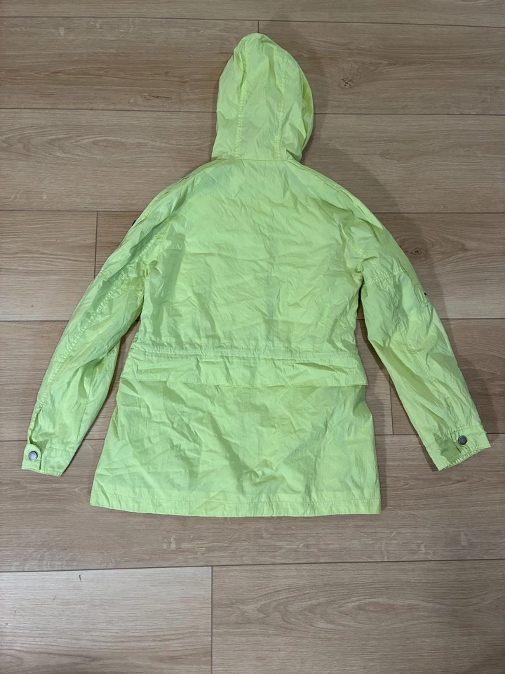 Chaqueta cortavientos Lucky Brand para mujer mediana amarilla neón cremallera completa con capucha Foto 4 de 4