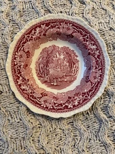 Mason's Vista England Red Ironstone 9 Inch Round Soup Bowl