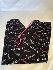 Womens Colorful Black Friends Joggers Sleep Pants Pajama Bottoms Xl 16/18