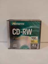NEW Memorex CD-RW 4x 700MB 80 Min Rewritable Compact Discs Lot Of 7 Blank Disc