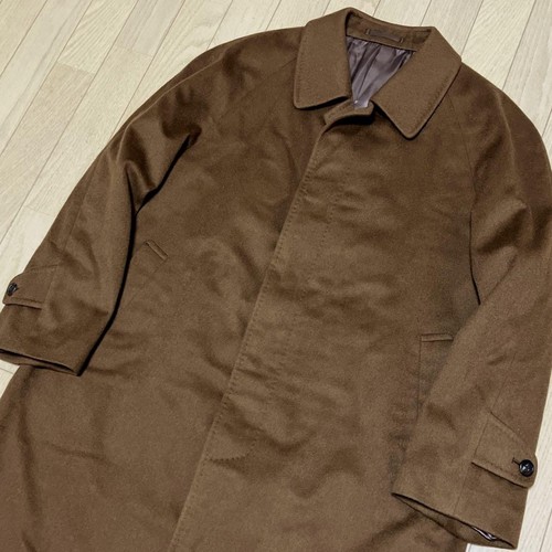 NINA Ricci Cashmere Single Collar Long Coat Size 98 B5 Brown Made in Japan - Picture 16 of 24