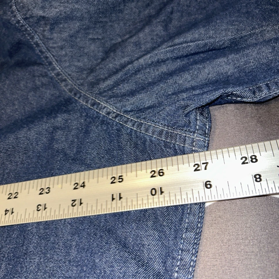 Joe's USA 6.5-Ounce Long Sleeve Denim Shirt Women's-3XL-Dark Blue - Image 4 of 4