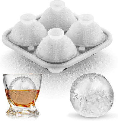 Novelty Baseball Gifts Ball Ice Maker Mold, 2.2'' Large Sphere Round Ice Cube ...
