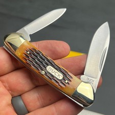 Buck Knives Genuine Brown Jigged Bone 2 Blade Traditional Pen Canoe Knife NEW