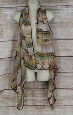Passion 4 Fashion Womens Small Southwest Duster Vest Sleeveless Boho Open Front