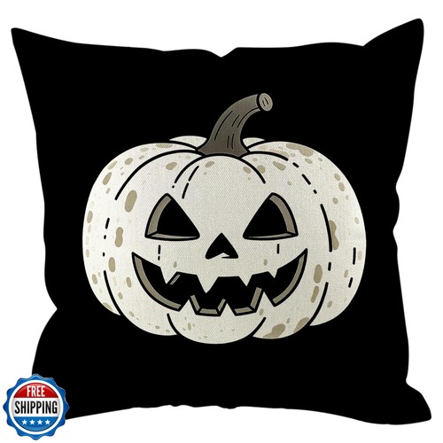 HDVUHKI Halloween Pillow Covers 16x16 inch Set of 4, Linen Outdoor Pumpkin Sp - Picture 4 of 5