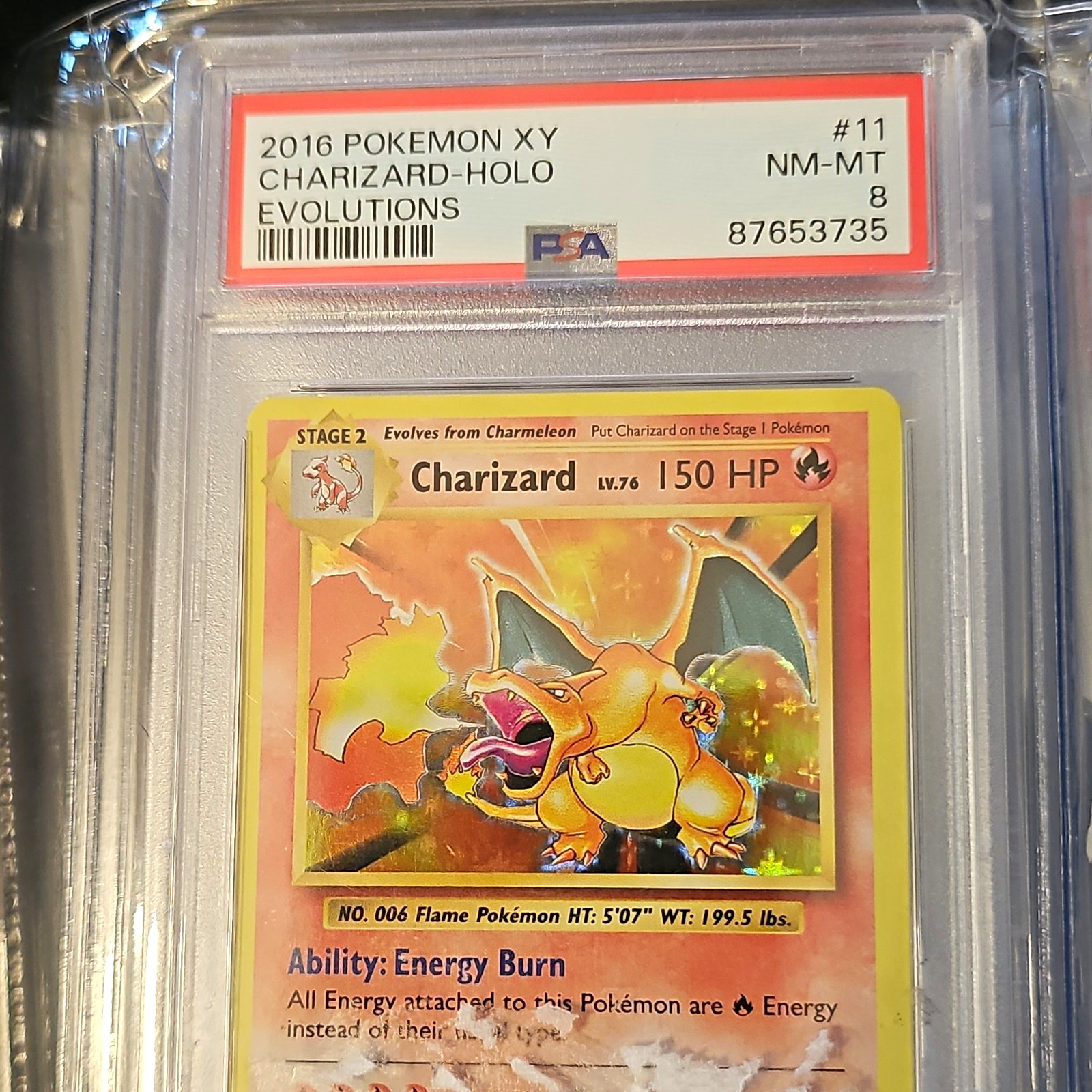 Pokemon TCG Charizard 11/108 Evolutions Holo Rare English 2016 PSA 8