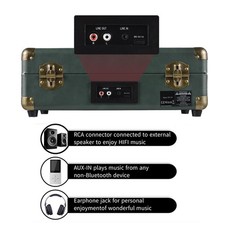 Vintage Turntable 3 Speed Vinyl Record Player With Built-in Stereo Speakers PCNM