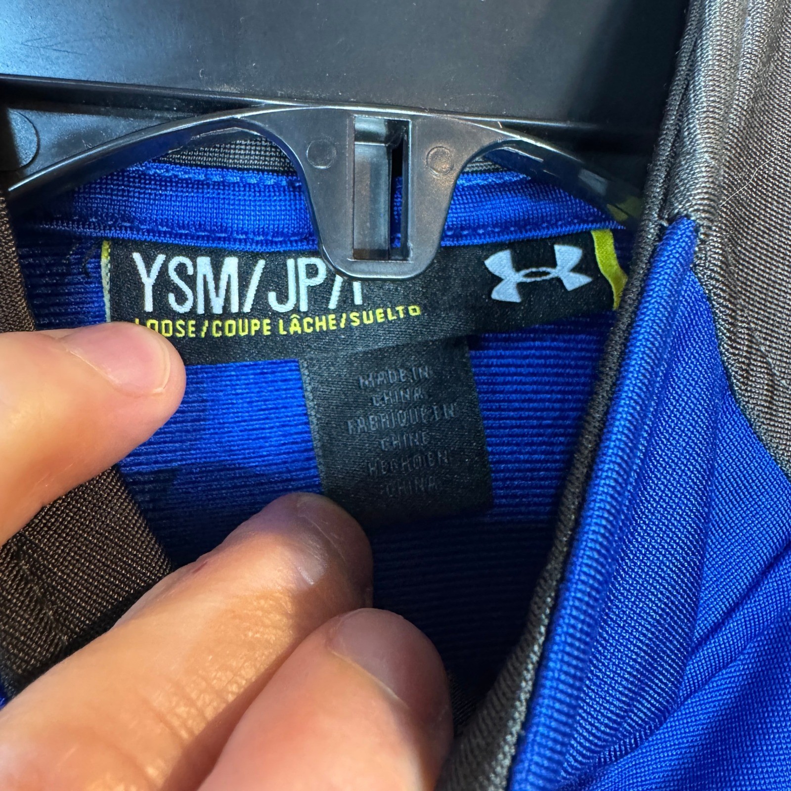 Under Armour Boys Track Jacket Blue Grey Orange Full Zip YSM Small Sportswear thumbnail 2