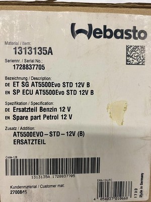 Webasto Control unit for Air Top Evo 5500 12V (Petrol), PART #1313135a