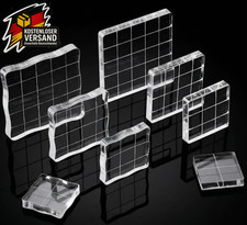 Acrylstempelblock Set 8-tlg. für Scrapbooking & Handwerk mit Gitterlinien