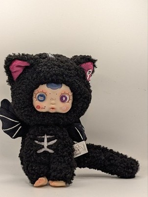MMNATANG Mum Sugar Baby Black Cat Skeleton Bat Plush Doll Keychain Art Toy