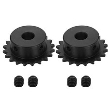 2 Pcs 10mm Bore 43.5mm OD #25 Chain Roller Sprocket 20 Tooth with Set Screws