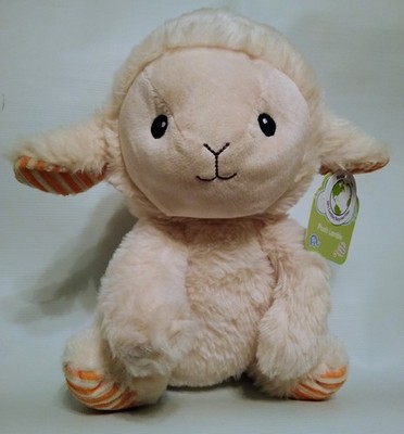 Spark Create Imagine Lamb Plush Stuffed Toy Rattle 10'' Crinkle Orange Stripe New