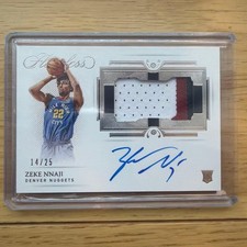 2020-21 Panini Flawless Zeke Nnaji Denver Nuggets Patch Auto /25 #HPA-ZEK