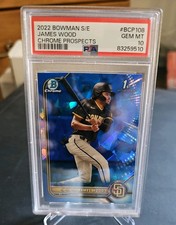 2022 JAMES WOOD 1st Bowman Chrome Sapphire Rookie RC #BCP-108, PSA 10 Nationals