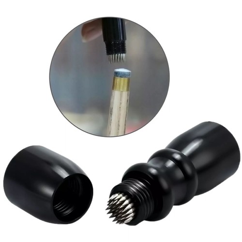 Black Billiard Pool Cue Tip Tool Scuffer Shaper Aerator Tip Pick Accessory - Afbeelding 9 van 12