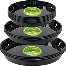 12 Pack Plant Saucer Tray, 6 8 10 inch Plant Saucers for Indoor Outdoor, Heavy S