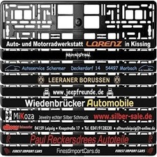 100 Kennzeichenhalter Schwarz mit Wunschtext Beschriftung Werbung Bedruckt NEU 100 Kennzeichenhalter Schwarz mit Wunschtext Beschriftung Werbung Bedruckt NEU