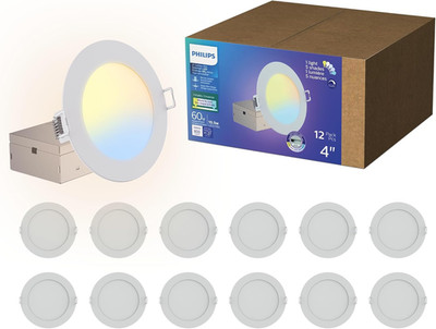 12-Pack 4'' Slim LED Downlight, Dimmable, 800 LM, 5 Color Temps