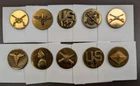 (10) Different World War 2 WWII U.S. Army Military Collar Brass Disks