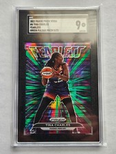 Tina Charles - 2022 Prizm WNBA Fearless Prizms Green Pulsar SN 5/25  - SGC 9