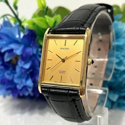 Citizen Exceed Square Gold Dial Armbanduhr, funktioniert, Top Zustand von Ja