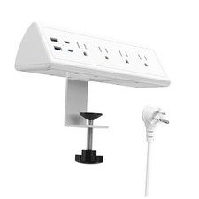 Desk Clamp Power Strip,20W Fast Charging Station,Surge Protector 6 FT White